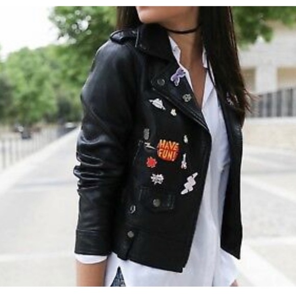 Zara Faux Leather Pin Jacket - Picture 2 of 13